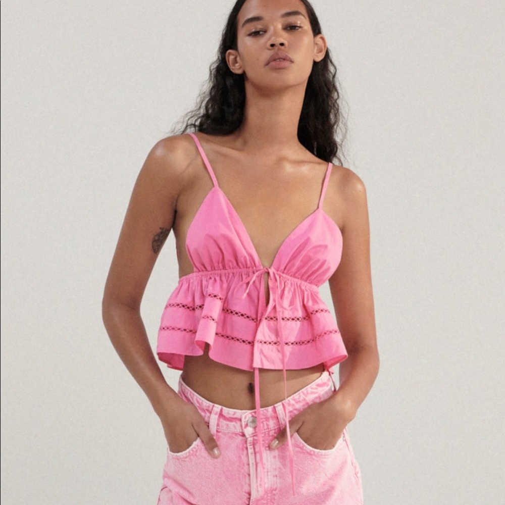 Zara Pink Ruffled Top